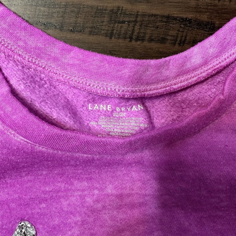 Lane Bryant Sweatshirt Plus Size 22 24 STRONG Sparkling Lightweight Purple - Picture 3 of 8